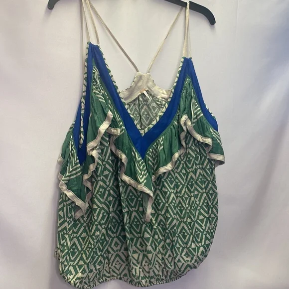 FREE PEOPLE Anika abstract printed Strappy tank top NWT L - Picture 5 of 8